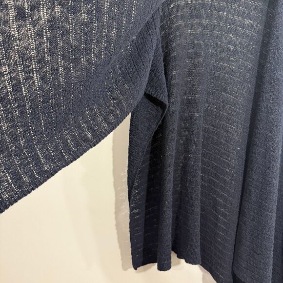 J JILL Open Knit Stole/Wrap - Navy One Size - Picture 3 of 5